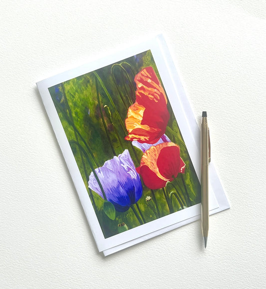 Card - Spanish poppies